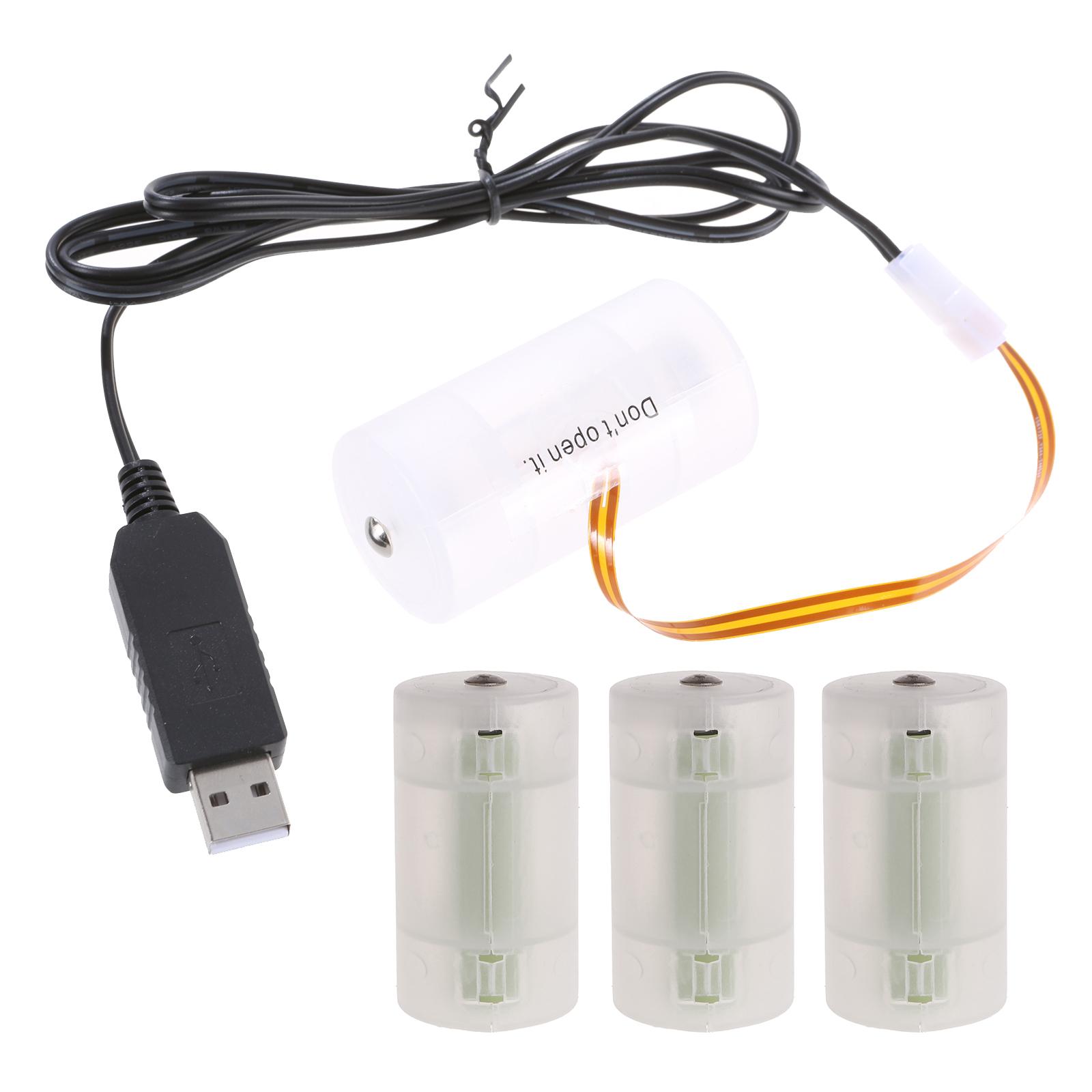 

Комплект для заміни батарейок USB LR20 D, перетворювач напруги 5V на 6V, підвищувальний блок живлення, 4 шт., кабель для підключення 1.5V LR20 D 1M