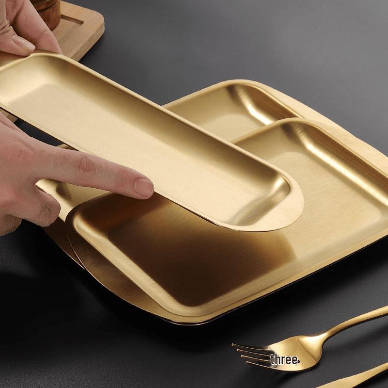 ZISIZ Stainless Steel Divided Serving Plate