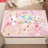 Kawaii Cute Magical Animal Doormat, 2D Print Non-slip Floor Mat,Pink Sweet Entrance Rug for Girls Bedroom Living Room Decor Gift