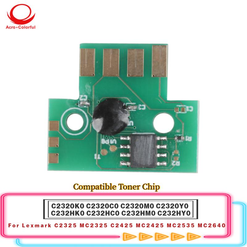 C2320K0 C2320C0 C2320M0 C2320Y0 Compatible Toner Cartridge Chip Apply To Lexmark C2325 MC2325 C2425 MC2425 Laser Printer