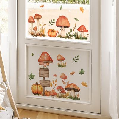 Fun-e140 Bemalte Pilz Kürbis Straßenschilder DIY Schlafzimmer Wohnzimmer Heimdeko Wandaufkleber