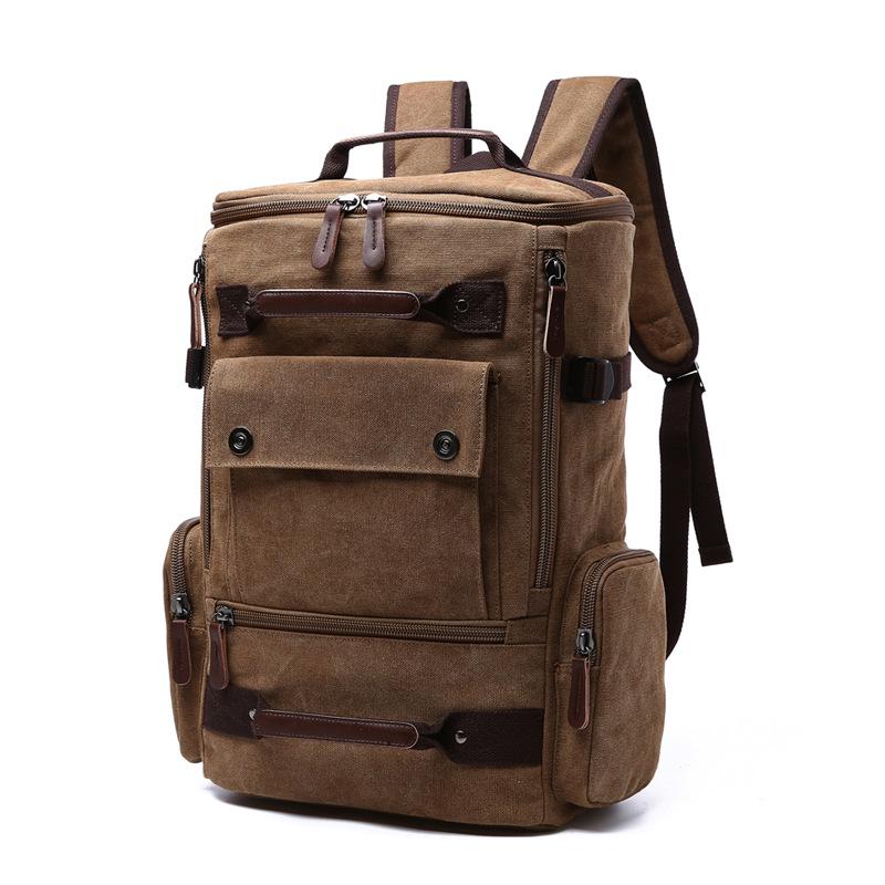 

Korean Style Men s Large Canvas Backpack: Multi-purpose Travel Bag & Laptop Carrier
