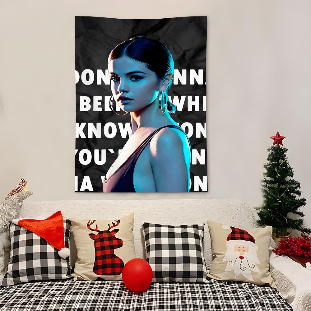

Singer SSelena Gomez Tapestry Decoration Art Microfiber Background For Bedroom Living Bar Garden Outdoor Festival 74x94cm(29x37in)