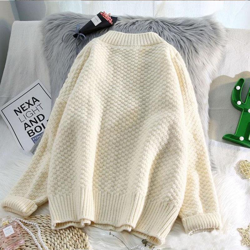 Vintage svetr Fried Dough Twists svetr Dámský svetr volný westernizovaný svrchní kabát Korejský svetr svetr dámské topy