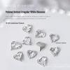 10-Piece Nail Art Set: Pointed Bottom Heart, Crooked Heart, White Diamond, Peach Heart, Square Transparent Rhinestones for Nail Decoration