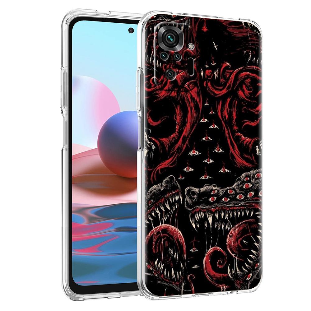 Transparent Phone Case for Redmi 13C 12C 10C Note 13 12 11 11T K40 Gaming Plus Pro 4G 5G Soft TPU Cover Shell The Eye Of Cthulhu