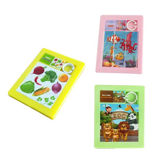 3Pcs Slide Pattern Puzzle Hand-eye Coordination Burrs-free Accessory Brain Teaser Slide Puzzle for Children