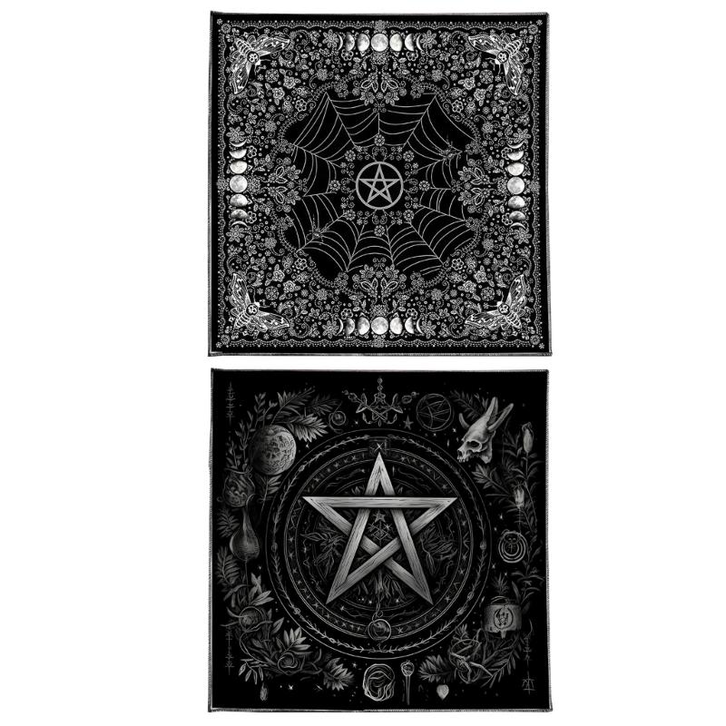 Square Divinations Tapestry Moon Flower Star Astrology Tablecloth Tarots Tablecloth Table Cloth Witchcrafts Supplies