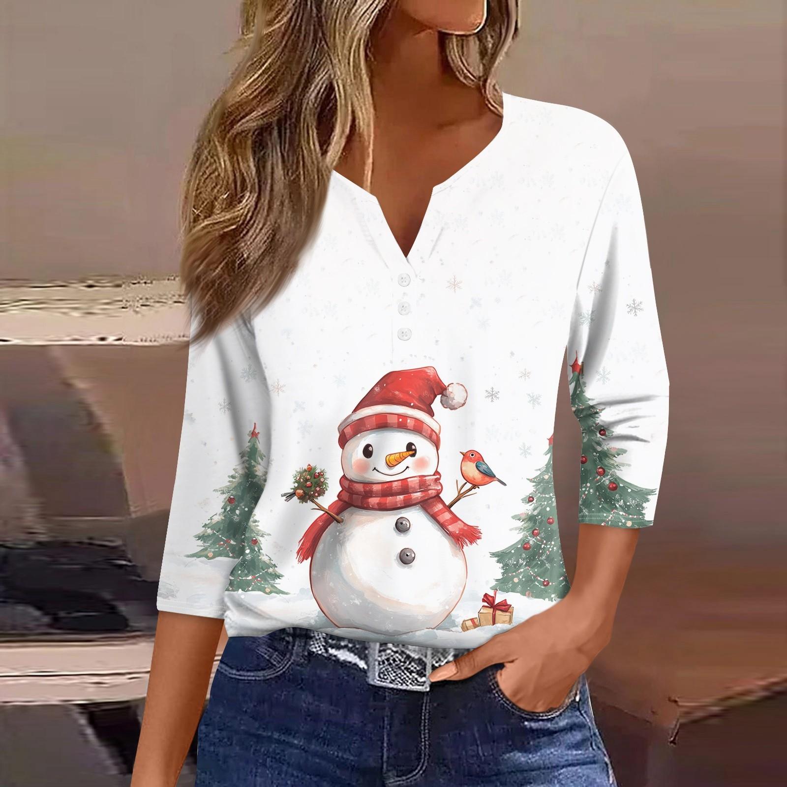 Женская футболка с рождественским принтом — фото 8