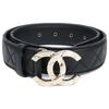 Chanel B25 P CC Logos Lammleder Matelasse Gürtel 65/26 Schwarz/GDHardwareGebraucht