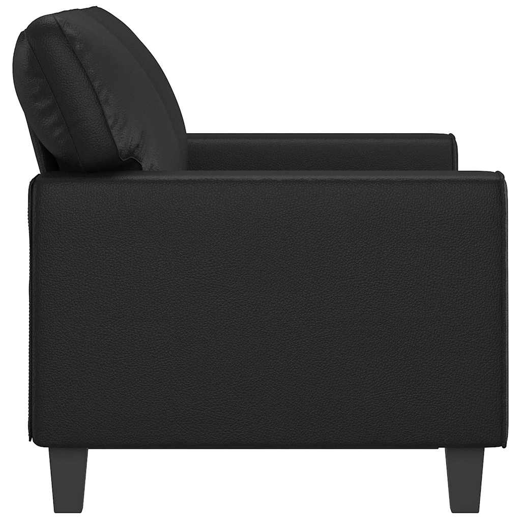 2 Seater Sofa Black 120 cm Artificial Leather