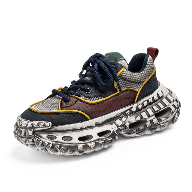 

Summer new heightened platform dad shoes men s mesh breathable trend color matching youth casual sports shoes men 44