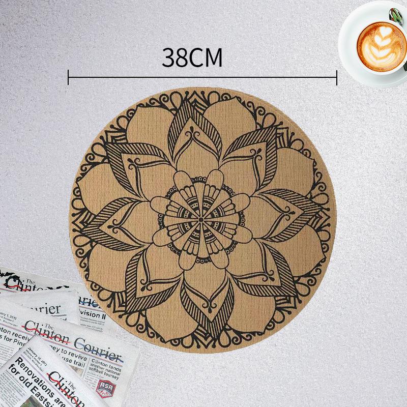 INS Teslin PVC Placemat Vintage Style Heat-Resistant Square Burlap-Look Table Mat for Dining Wedding Decor Kitchen Tableware Pad