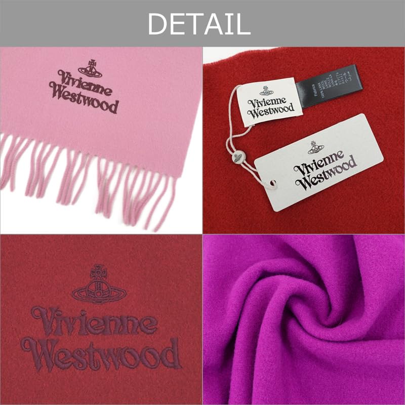 Vivienne Westwood Scarf White with Carry Ribbon and Case (81030007 A401-2) (Logo Wine) Bag, Wrapping, [Used]