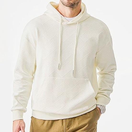 Herbst Frühling Herren Hoodie mit großer Tasche Kordelzug lange Ärmel dicker Pullover