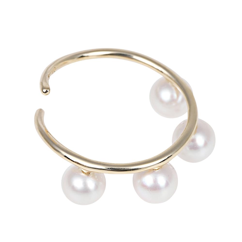 

Akoya Pearl Hoop Ear 10K Pearl Earrings 4.0mm Cuff, Gold, Women s [Gift Wrapped]