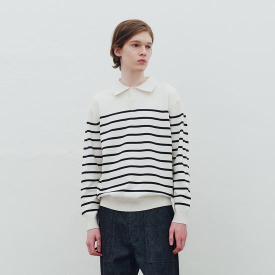 Mindbridge Men’s Stripe Collar Semi Overfit Knit MYKT2103 XL тёмно-синий