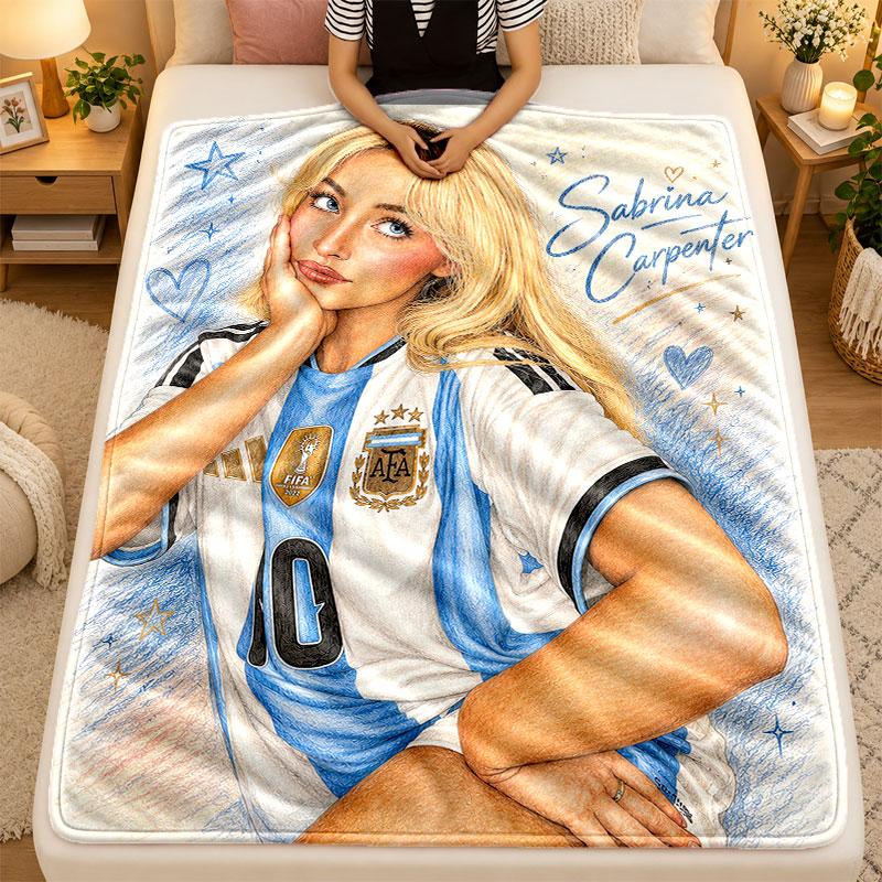Flannel BlanketSabrina Carpenter Warm Soft Throw Blanket for Indoor Sofa Bed Living Room Use