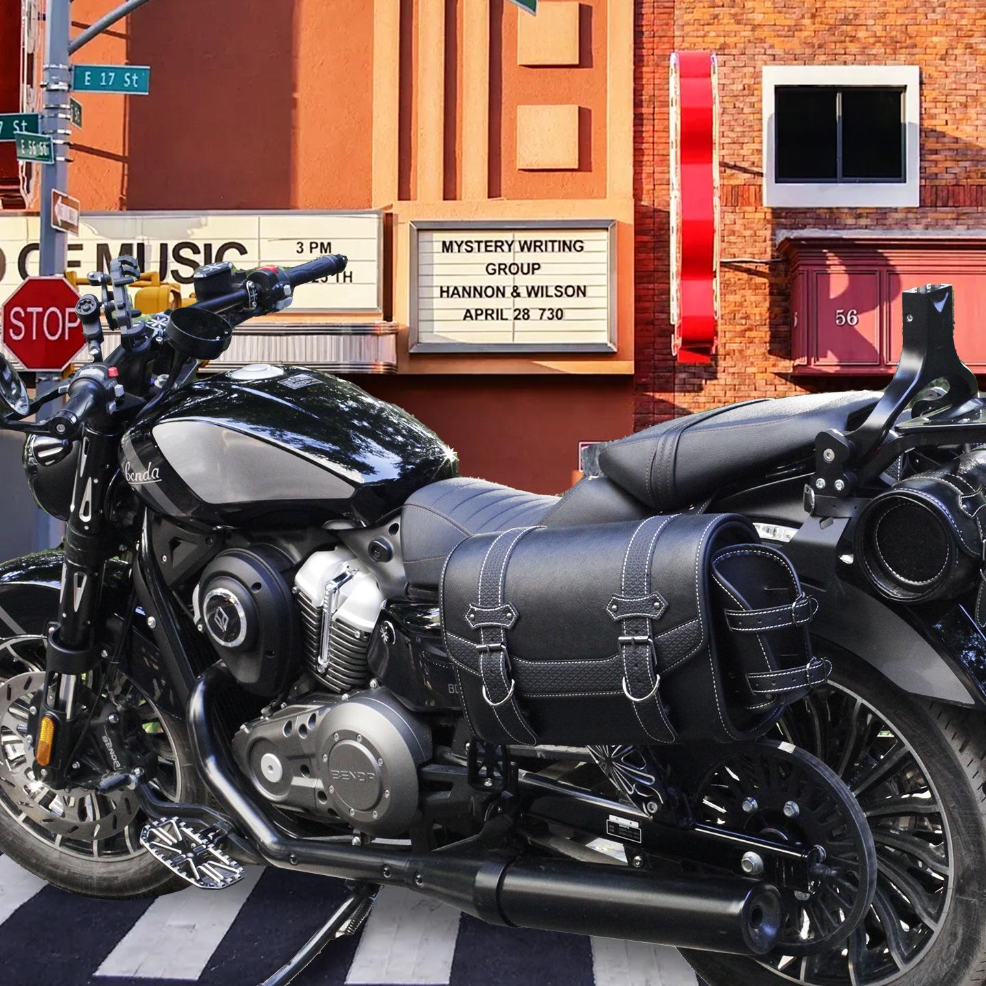 

Waterproof Retro Motorcycle Side Saddlebag with Quick Release V12