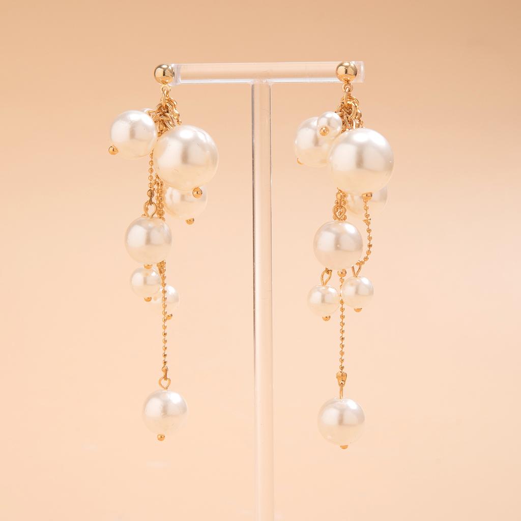 Elegant Imitation Pearl Ball Tassels Drop Earrings for Women Trendy Ladies Long Earring Hanging Accessories 2026 Fashion Jewelry