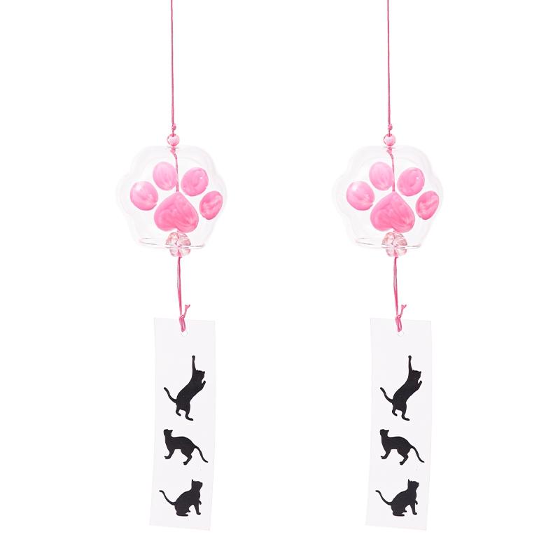 Japanses Cat's Paw Wide Chime Creative Glass Wind Bells Hanging Pendant Home Garden Decor Room Window Pendants Craft
