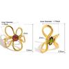 Red Zircon Irregular Stainless Steel Rings Women Hollow Adjustable Rings  Women Accessories