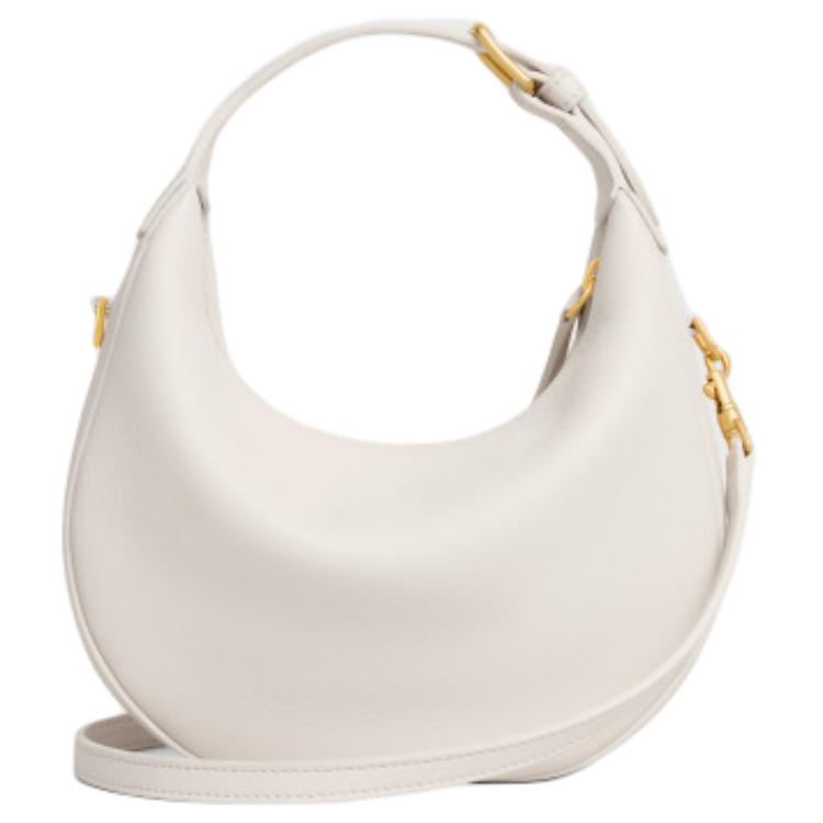 Celine Lulu Gold-Finished Leather Shoulder Tote Bag Women handbags White 120723DPJ.01RC