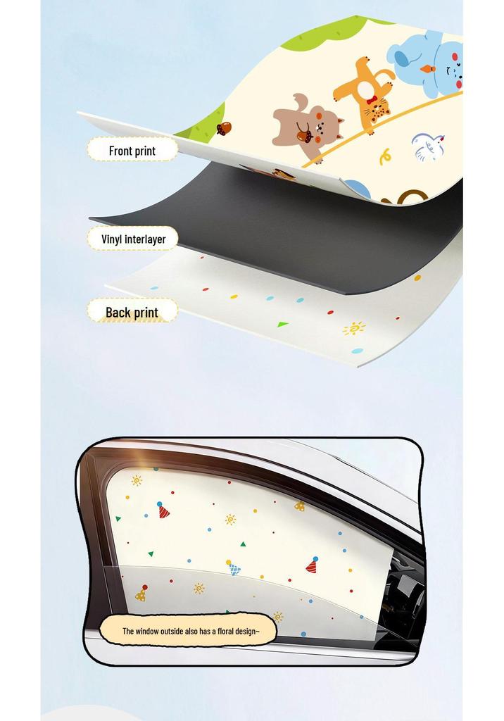 Double-Sided Car Sunshade Curtains for Light-Blocking - Ideal for Children's Windows