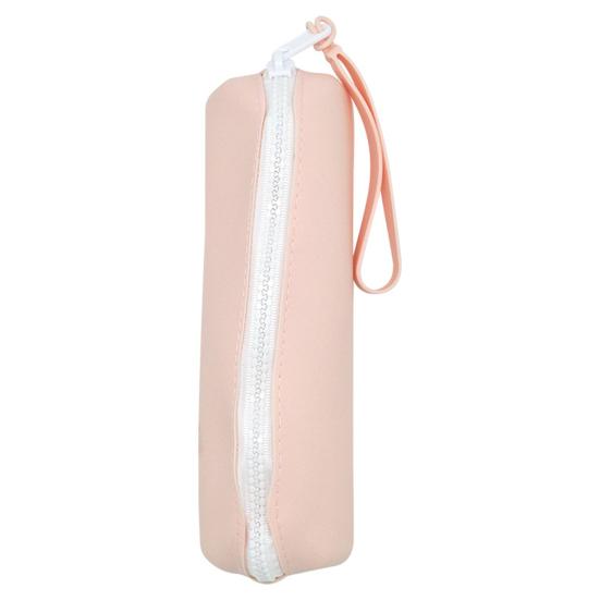 

Пенал для путешествий, держатель для кистей для макияжа, гладкая молния, треугольный водонепроницаемый портативный силиконовый чехол для организованных кистей розовый