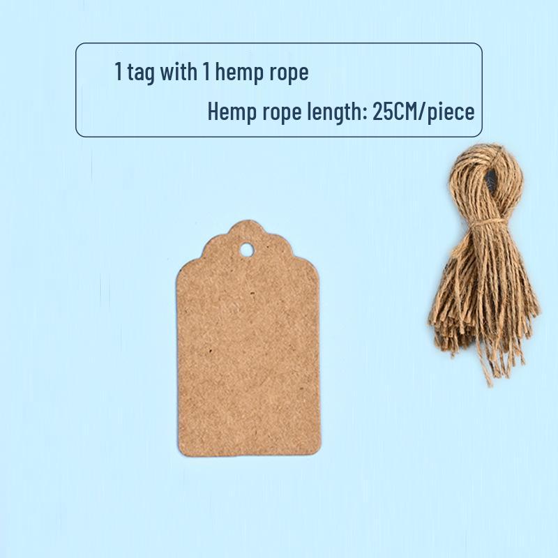 50x30 Kraft Paper Flower Head Blank Hang Tag - European Handwritten Message Bookmark Gift