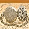 Retro Bronze Steampunk Openwork Floral Flip-Top Male And Female Student Gift Quartz Necklace Commemorative Pocket Watch