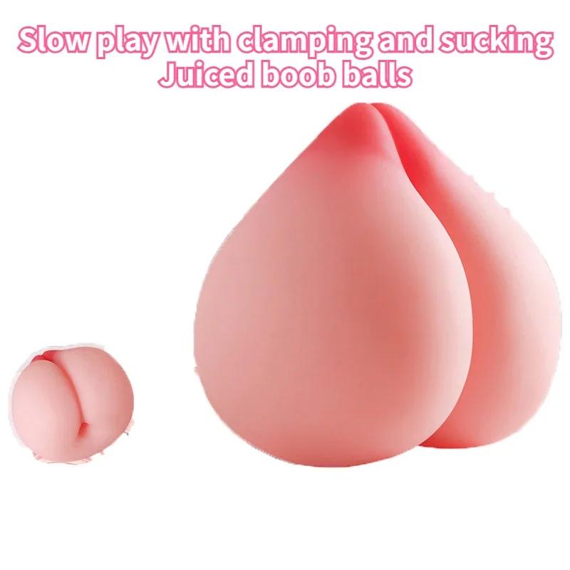 Decompression Peach Male Masturbation Toys Real Pocket Pussy Vagina for Men Breast-like Soft Masturbation Cup Adult Sex Toys 18+
