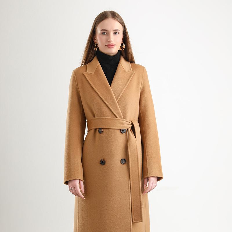 Women's Double-Sided Wool Blend Belted Overcoat for Autumn/Winter 2024