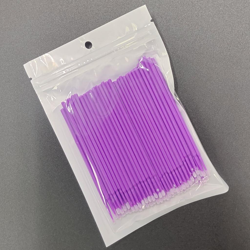 100/500pcs Disposable Makeup Brushes Mini Brush Purple Mini Applicator Brush Flexible Ultra-Fine Disposable Fine Makeup Brush