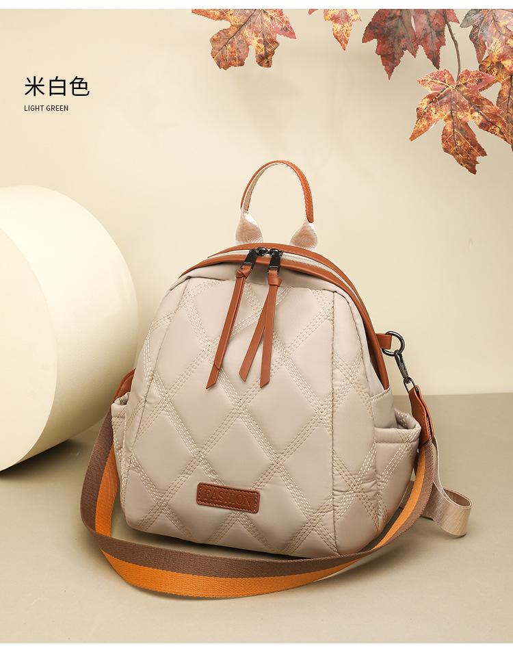 Schoolbag Backpack Schoolbag Women's Embroidery Thread New High-end Small Travel Backpack Fashionable and Lightweight Diamond Casual Women