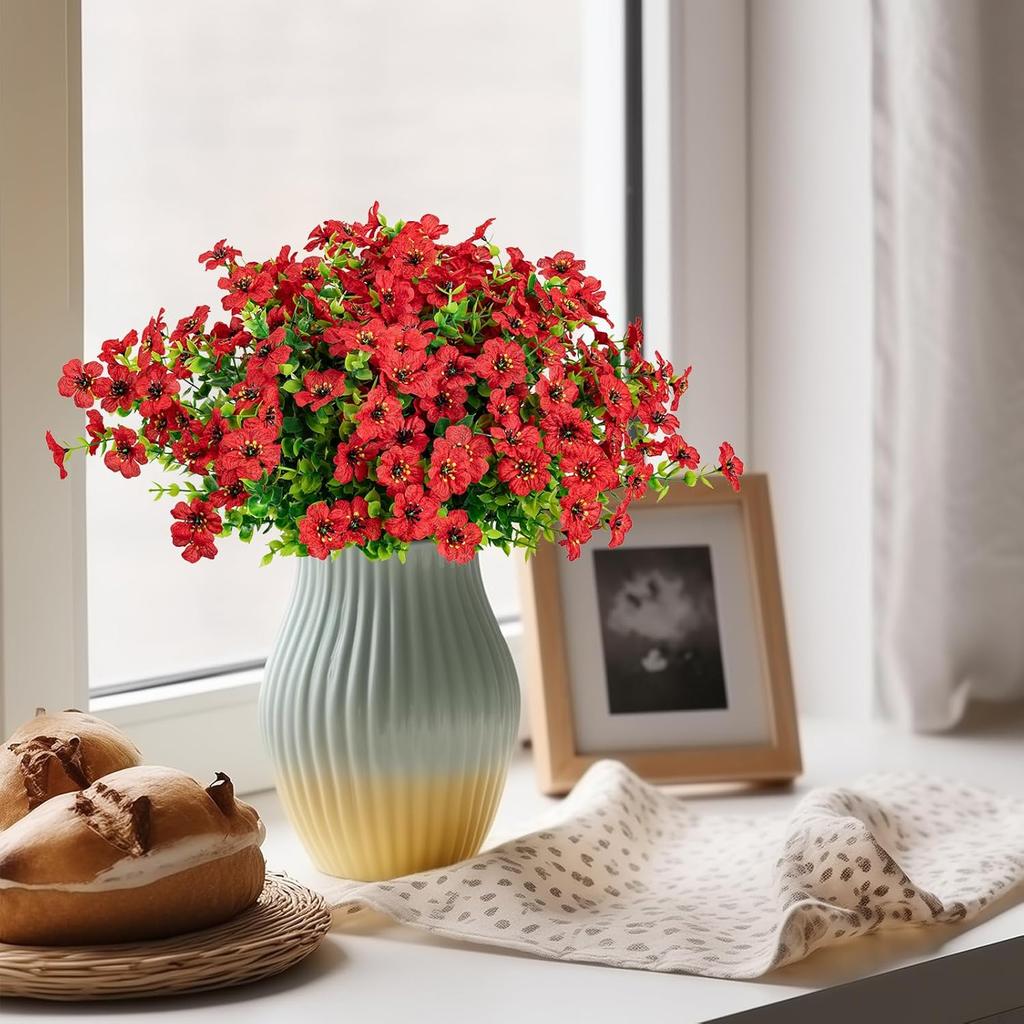 1 Stück künstliche Plastikkirschblüten Seidenmargeriten Weihnachtsdekorationen Vase Haus Garten Party Hochzeit Eukalyptus-Pflanzen Basteln