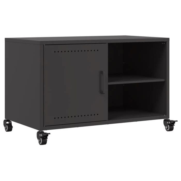 VidaXL Meuble TV, Armoire de Télévision avec Étagères, Support Télé avec Rangement Salon Salle de Séjour, Noir 68x39x43,5 cm 846668