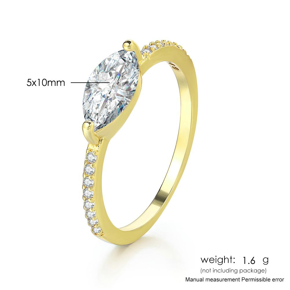 Wedding Rings For Women Simple Elegant Oval Zircon Light Gold Color Party Finger Ring Gift Fashion Jewelry R870