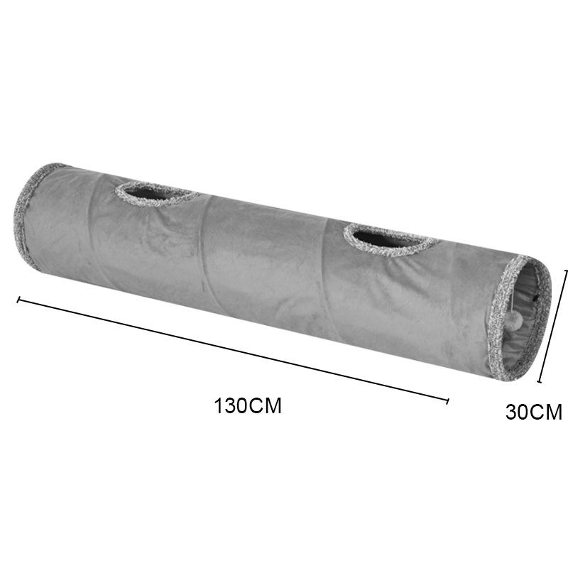 Foldable Double-Layer Cat Tunnel Toy – Suede, Easy Storage, Self-Amusement Pet Supplies