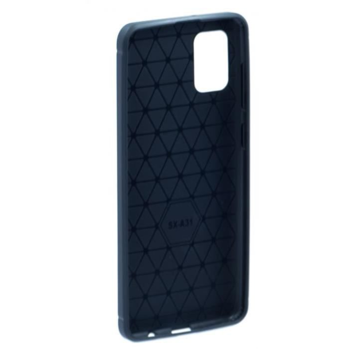 Coque souple - Samsung - Galaxy A31 - Noir - Effet carbone brossé - Protection résistante