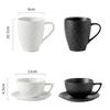 European Marble Pattern Ceramic Coffee Mug and Saucer Black and White Latte Cup Exquisite Afternoon Tea Flower Tea Cup Milk Mug