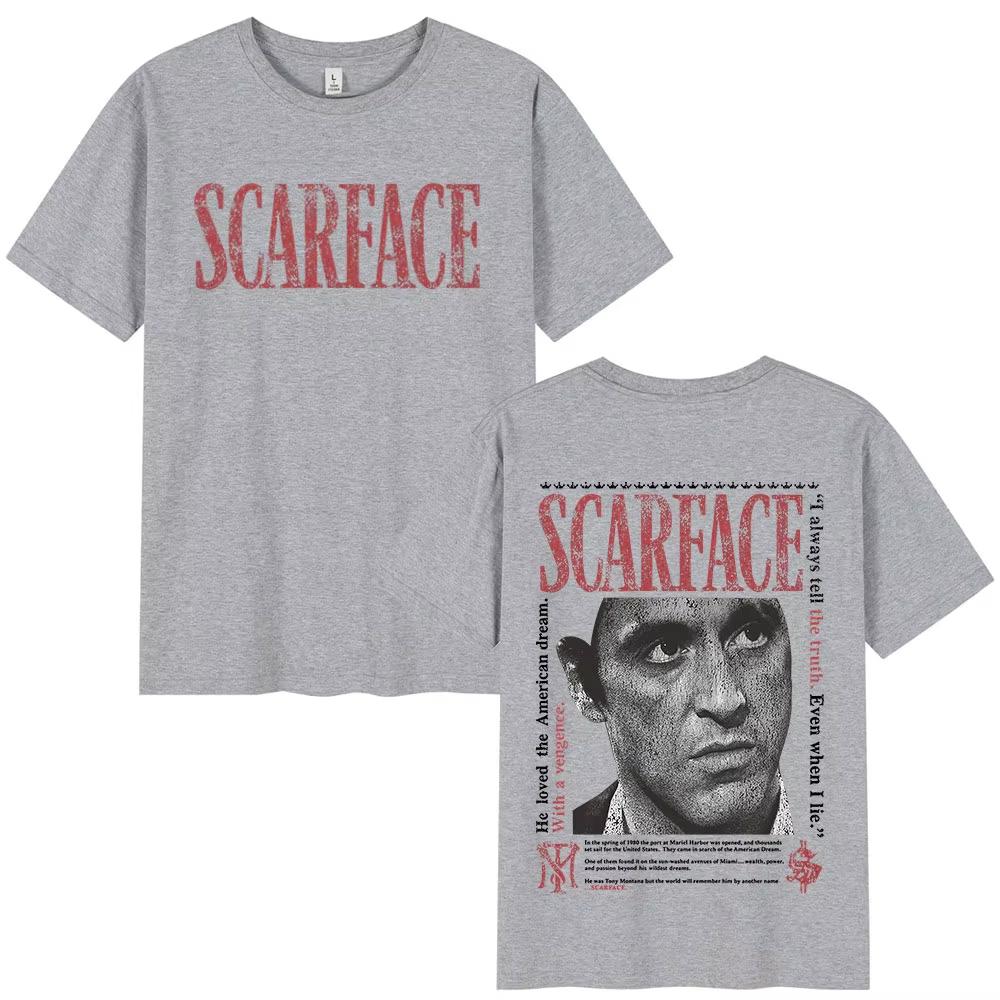 Gangsters Movie Scarface T-shirt Tony Montana Al Pacino T-shirt Men's Women Clothing Vintage Gothic Oversized T Shirt