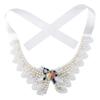 Bow Shape Pet Necklace Soft Liner Dog False Neck Band Pearl Bow Neck Band  Small Medium Breed