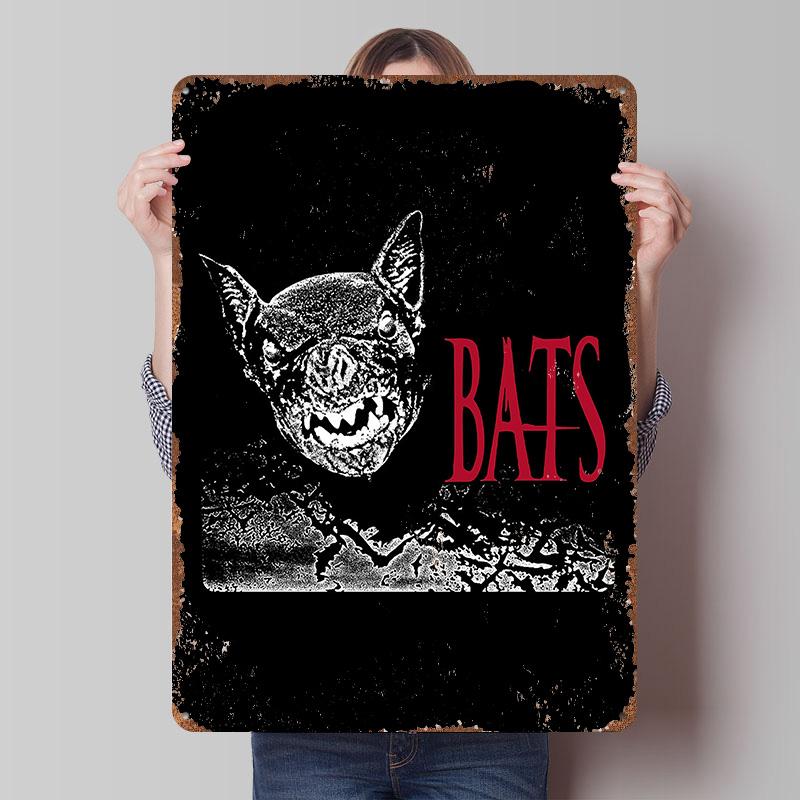 

Bats Printed Poster Customized Wall Art Retro Vintage Metal Tin Signs for Gaming Room Decoration Cozy Home Decorations Man Cave 7.9x11.8In(20x30cm)
