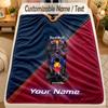 Flannel BlanketRed Bull Racing Custom Name Text Personalized Soft Warm Throw Blanket Home Decor Gift