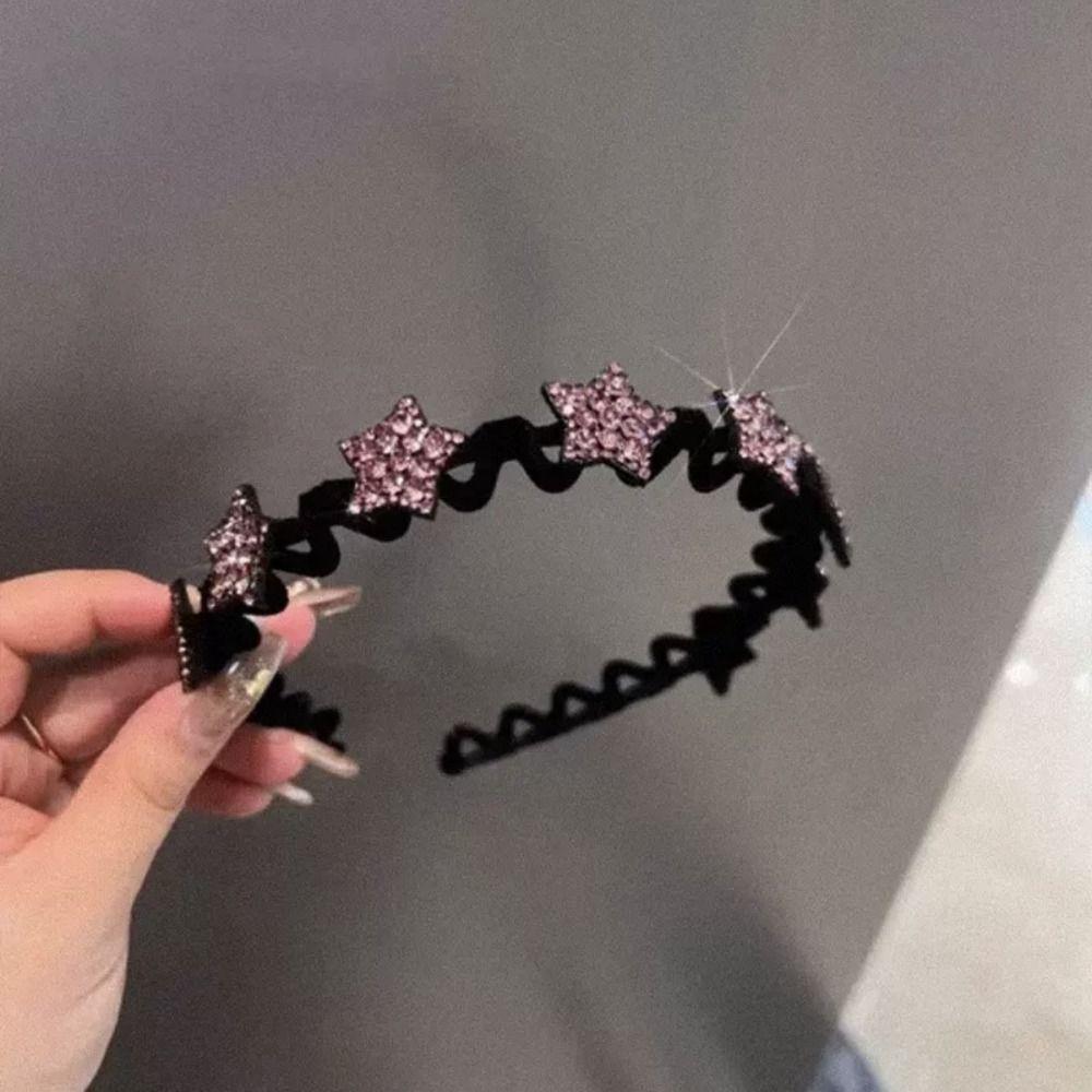 

Korean Style Star Headband with Teeth Butterfly Hair Band Sweet Rhinestone Hair Hoop Girls Style G