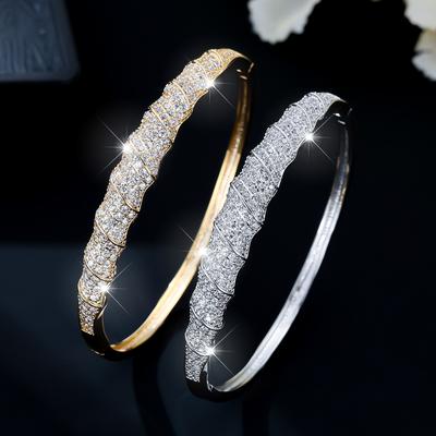 European and American Light Luxury Open Bracelet Women's Fashion High-end Zircon Bracelet