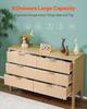 VEVOR 6 Fluted Drawer Dresser, Wooden Chest of Drawers with Sliding & Anti-tip Device, Modern Minimalist Dresser Chest