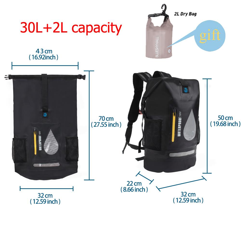 20L/30L Wasserdicht Dry Bag Rucksack Eimer Lagerung für Outdoor Sport Schwimmen Angeln Surfen Rafting Bootfahren Kajak Kanufahren x1