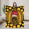Yayoi Kusama Pumpkin Dots Blanket Flannel Awesome Warm Throw Blankets for Chair Covering Sofa Textile Decor